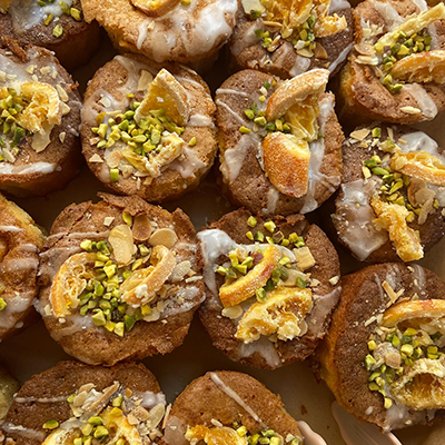 Orange, honey & pistachio bakewell Orange, honey & pistachio bakewell